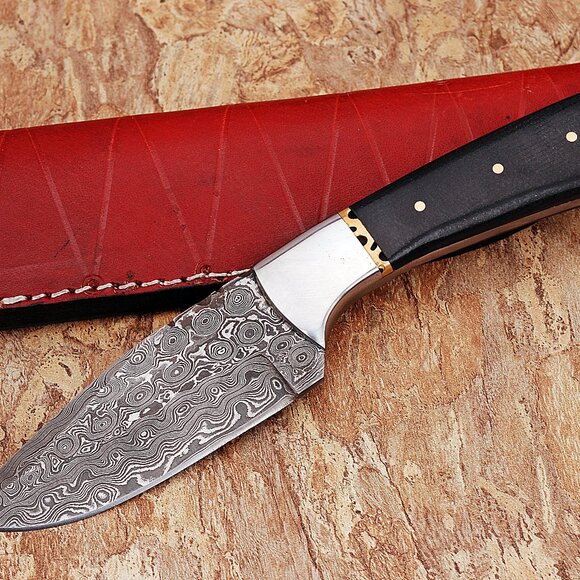 Gentry Choice® Other - Damascus Kitchen Knife Rain Drop Pattern Micarta Wood Handle Cooking Knife NEW